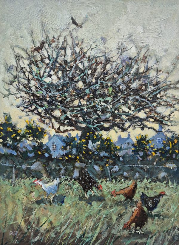 Jones, Robert: Winter Tree & Chickens 3