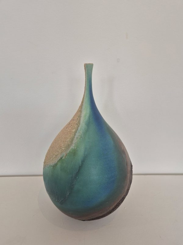 Large Rounded Coastal Blue Bottle