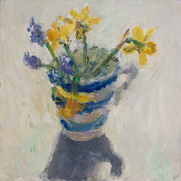 Spring Flowers In A Cornishware Mug