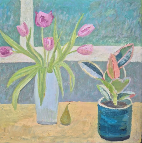 Tulips & Potted Plant